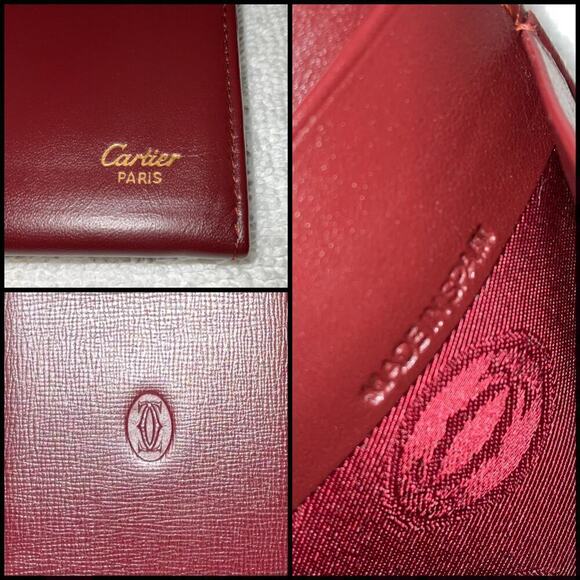 Vintage Cartier Burgundy Leather Bifold Wallet NWOT - Picture 5 of 14